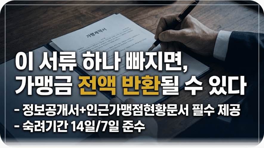 가맹계약서 검토, 서명 전 반드시 확인해야 할 법정 필수사항