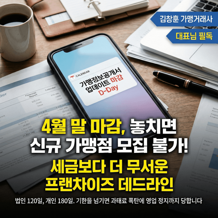 2026년 정보공개서 정기변경, 4월 말 놓치면 '신규 가맹점 모집' 정지됩니다.